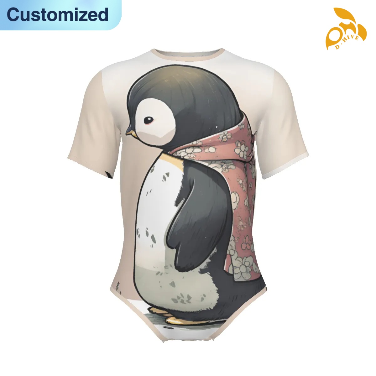 free shipping designer of customized soft full-body printed men's tight-fitting jumpsuits with exquisite patterns from US