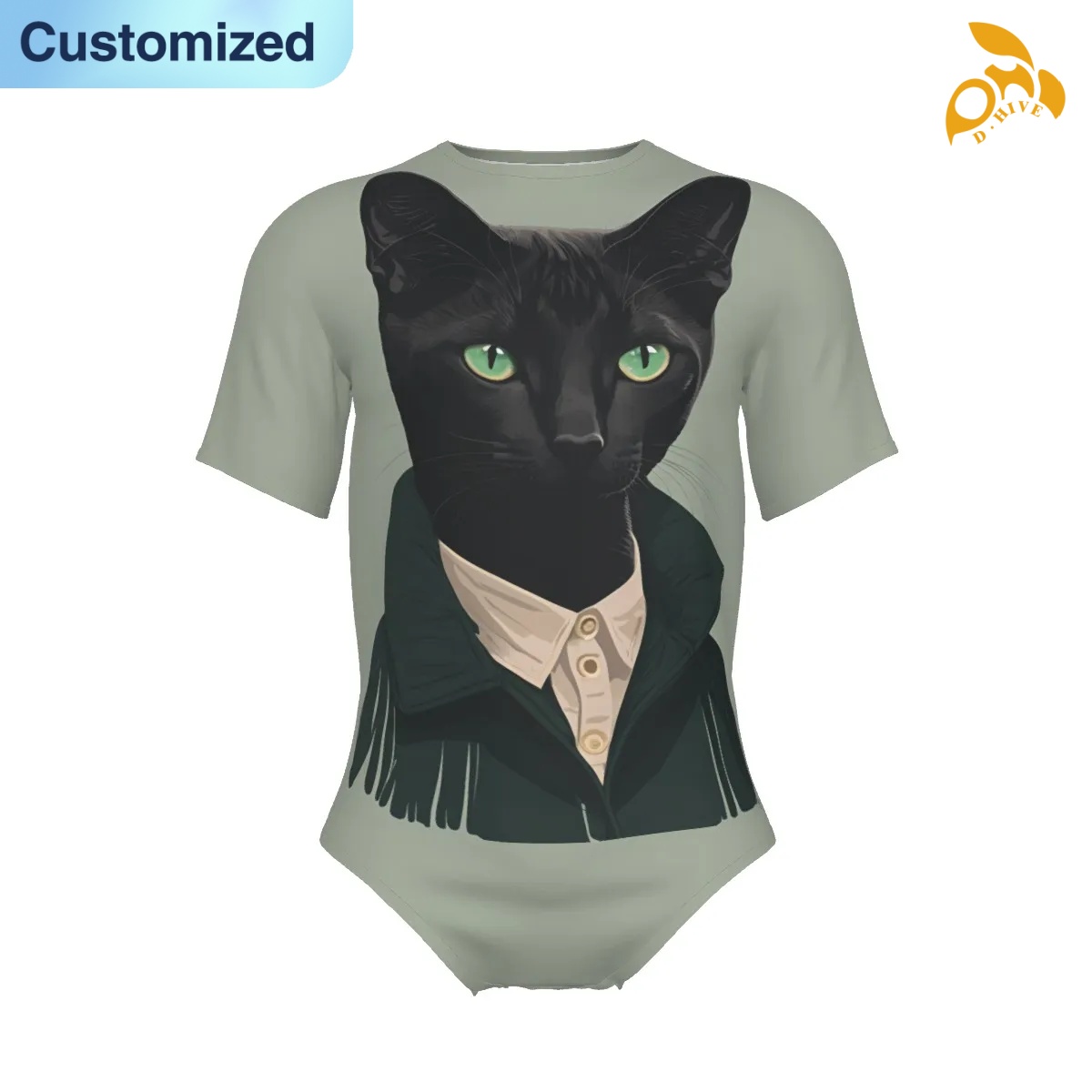 free shipping designer of customized soft full-body printed men's tight-fitting jumpsuits with exquisite patterns from US