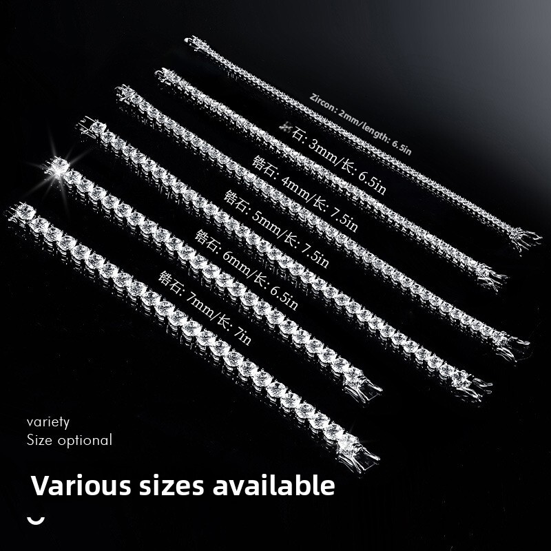 luxury jewelry designer jewelry Classic 18K Gold Plated Zircon HighEnd Tennis Bracelet Full Diamond Personality Fashion Trend European and American Hi