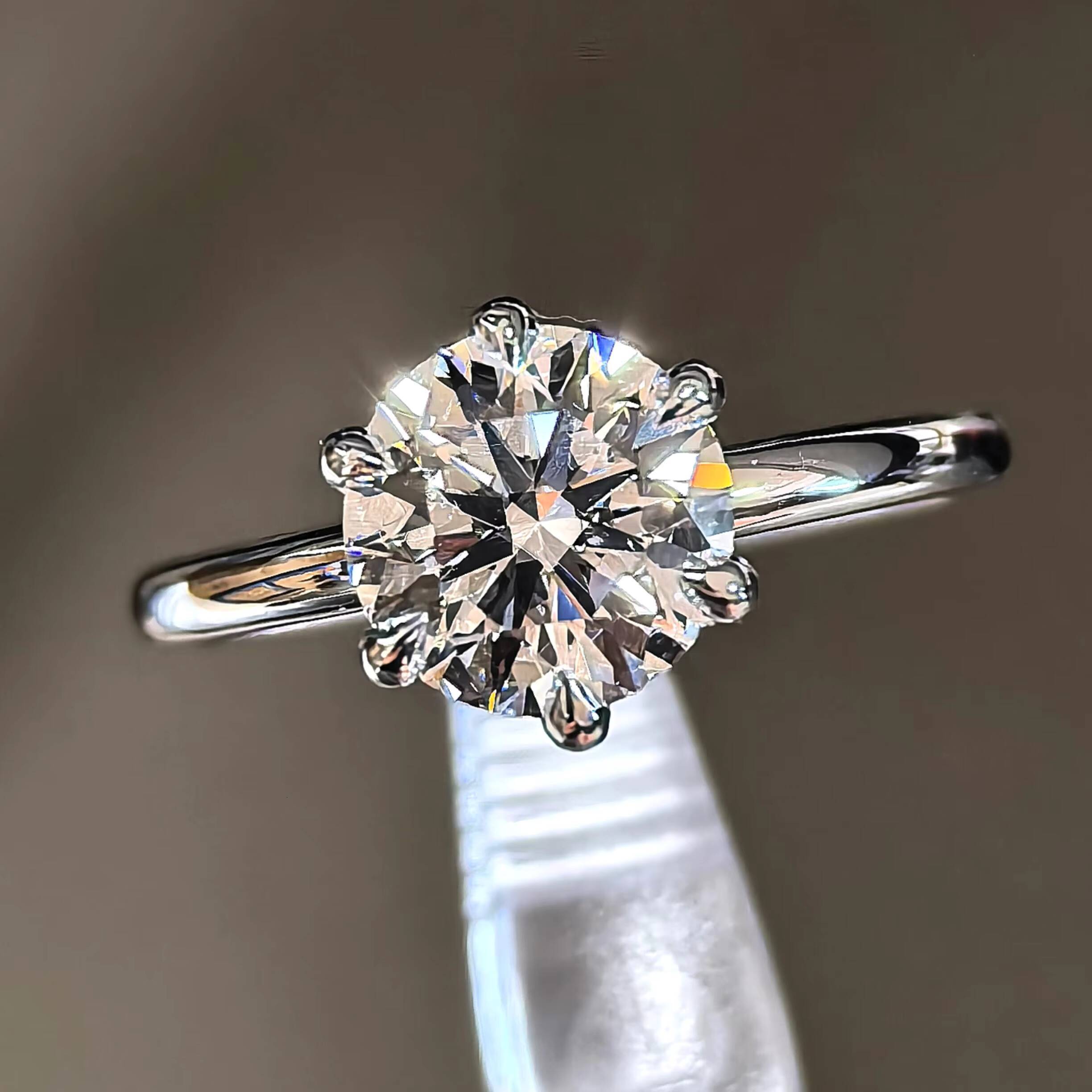 Factory Solid Gold Moissanite Rings 14k 18k Real Gold Engagement Ring Wedding Jewelry Moissanite Ring