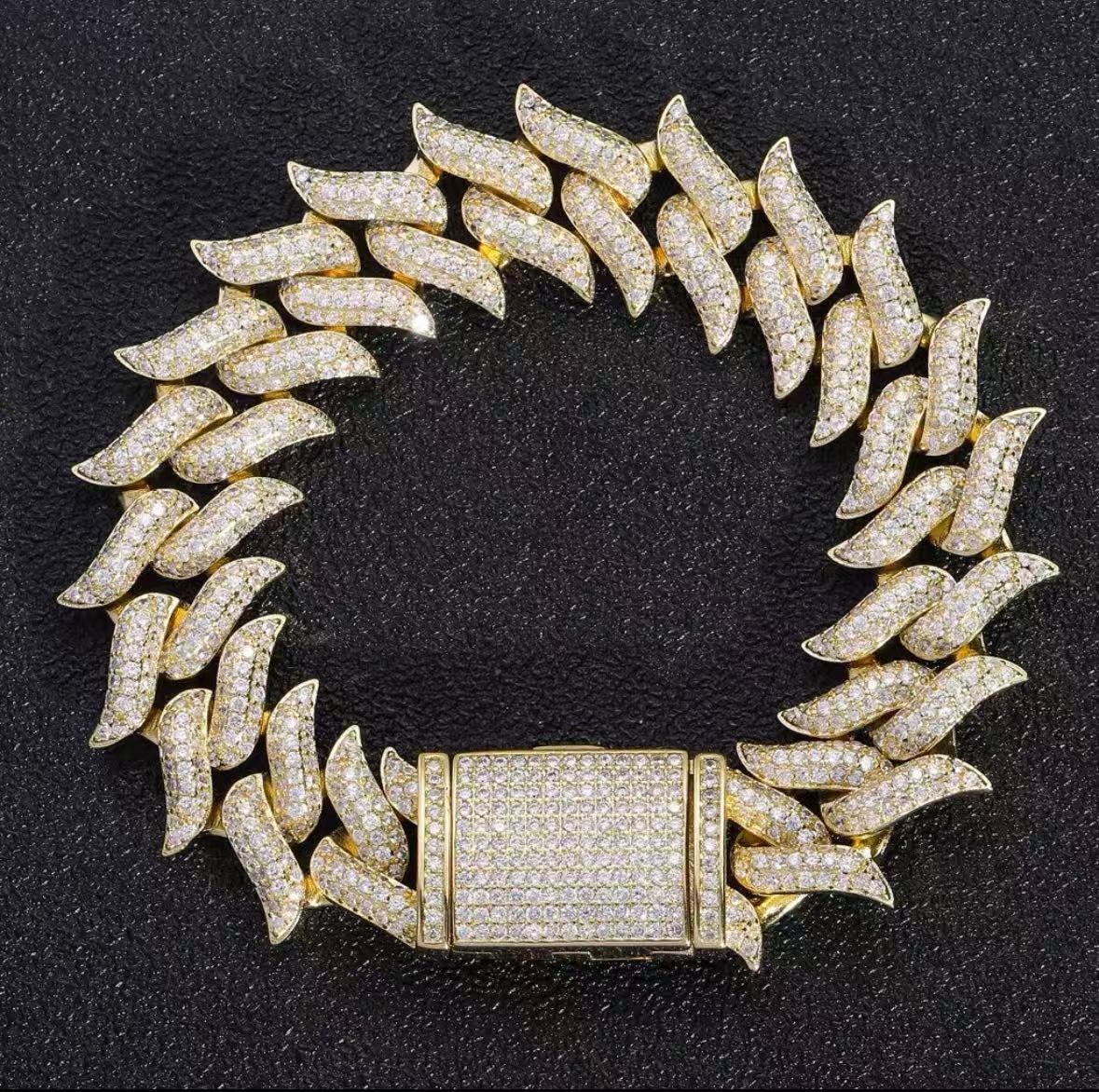 Durable Silver Plated Diamond Cut Miocene Bezel Set Thick Roped Cuban Neckwear Accessory