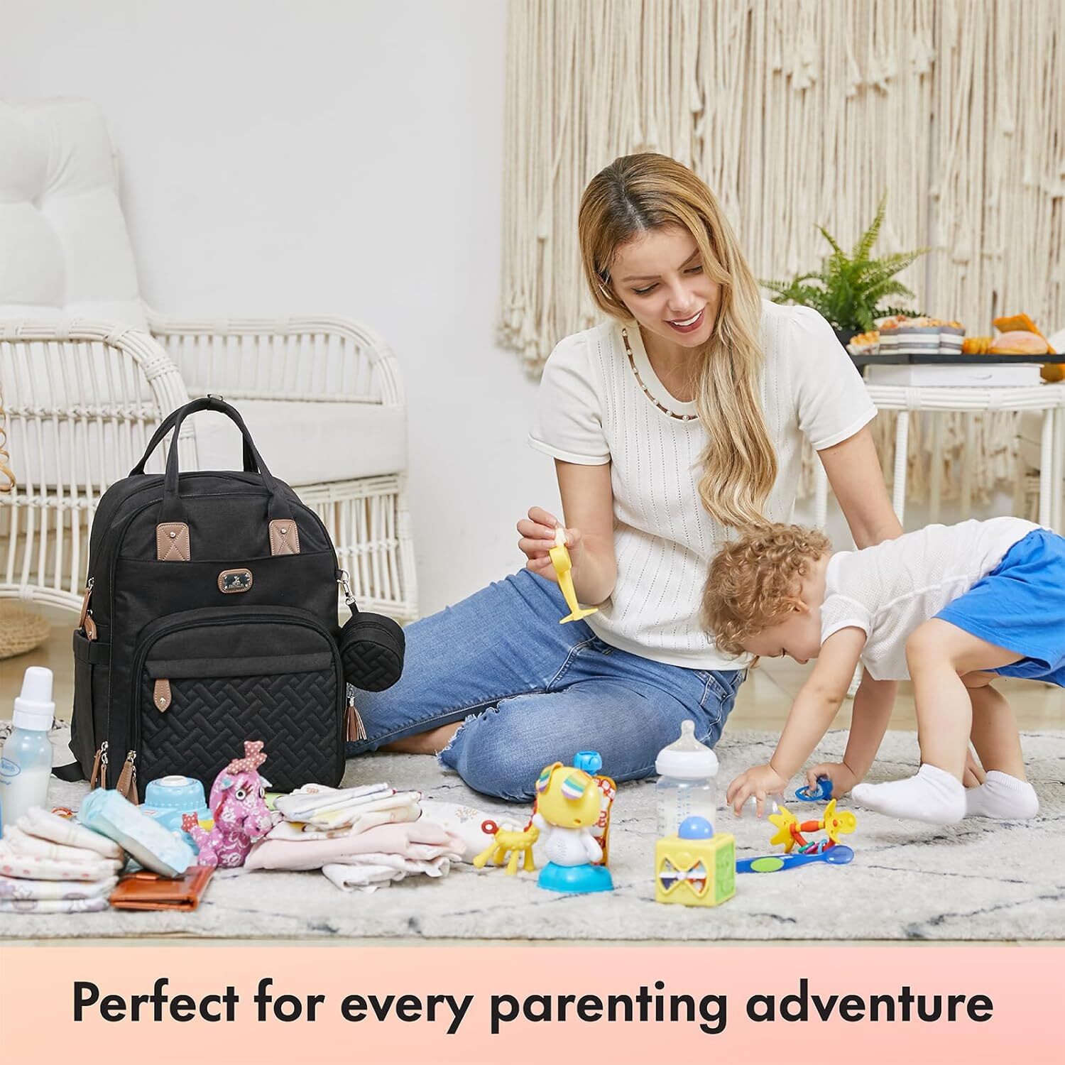 Diaper Bag Backpack with Portable Changing Pad, Pacifier Case and Stroller Straps, Large Unisex Baby Bags for designer bag Boys Girls, Multipurpose Tr