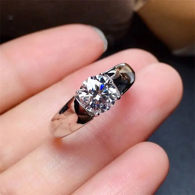 925 Sterling Silver Pt950 White Gold Color Diamond Style Ring For women 2 Color Ring Gift For Men Wedding Rings 250715