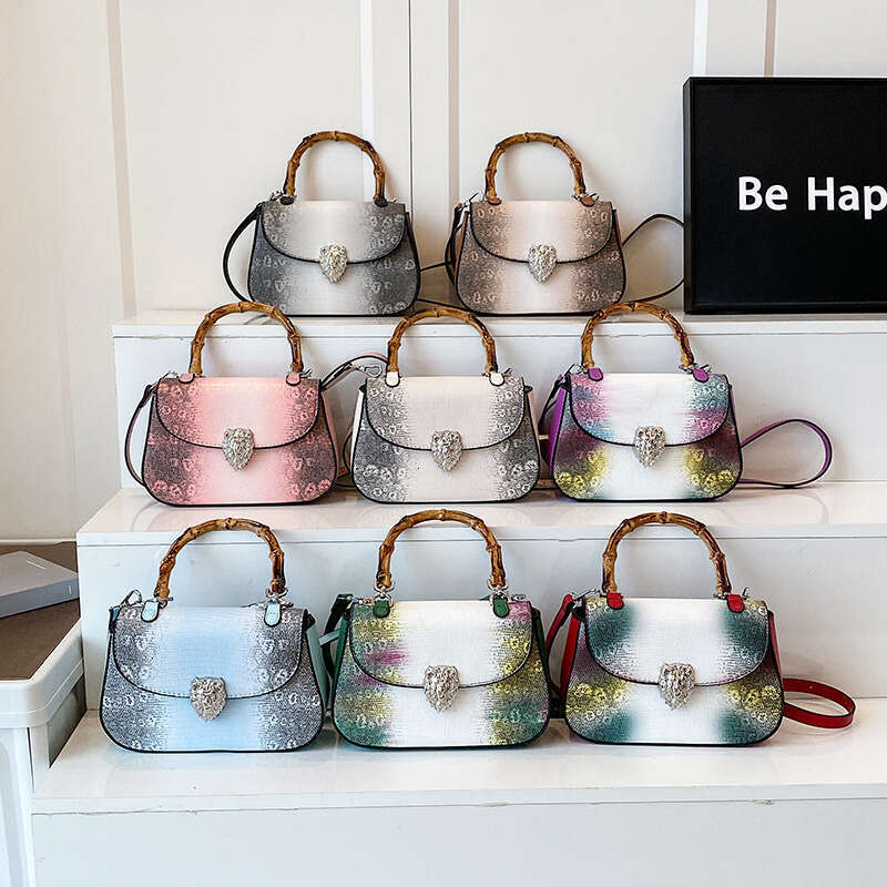 High-end Bamboo Handbag for Women 2025 New Fashion Trend Single Shoulder Crossbody Saddle Bag