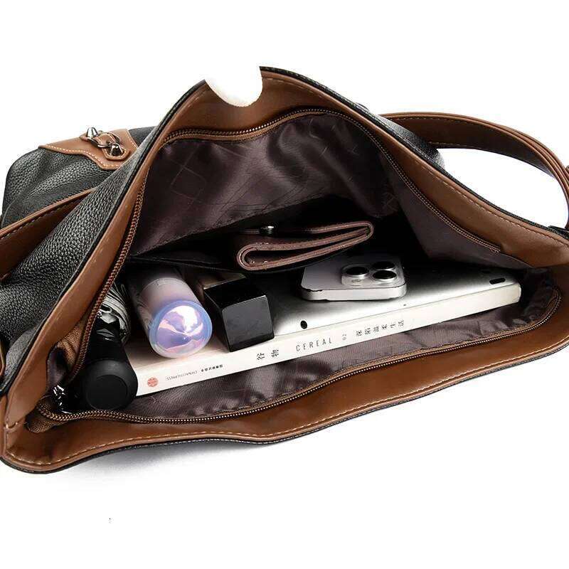 Luxury designer's new multi-pocket ladies' high-quality soft leather one-shoulder handbag