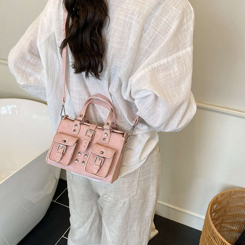 Handheld Motorcycle Women's 2025 New Trendy Cool Small Square Versatile Matte Shoulder Crossbody Bag