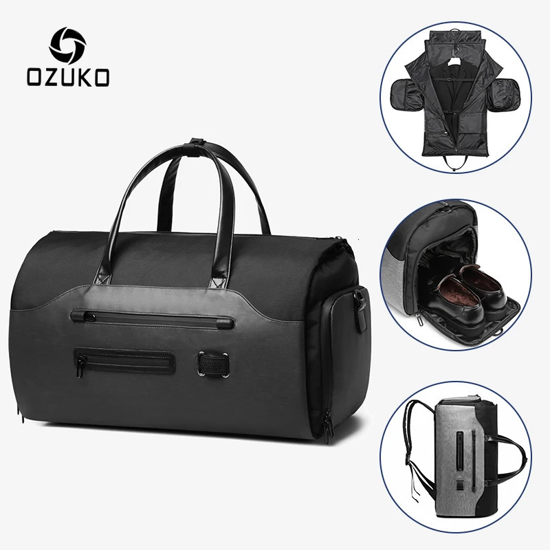 0ZUKO Multifunction Men Suit Storage Travel Bag Large Capacity Luggage Handbag Male Waterproof Travel Duffel Bag Shoes Pocket 250717