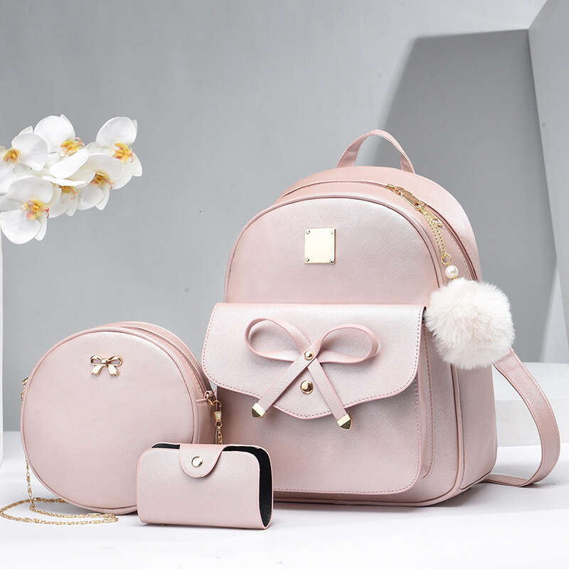 2023 New Style Korean Version Trendy Versatile Casual Small Backpack PU Fresh Fashionable Middle School Student Bag for Women
