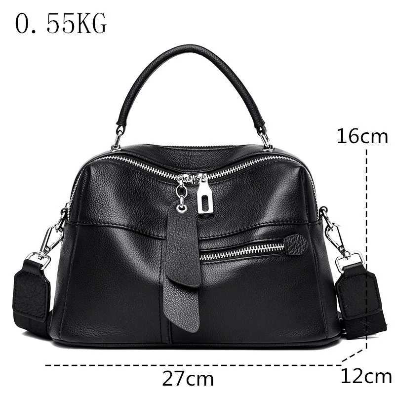 High Quality Cowhide Shoulder Bag for Women messenger Bags Ladies Soft Genuine Leather Handbag Purse Female Casual Crossbody Bag Y250719