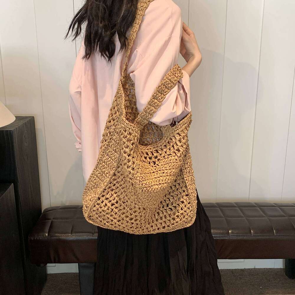 Women's Bags Designer Pure Hand-Woven Straw Bag, Excellent Quality, High-End Atmosphere On The Grade, Summer Leisure Vacation Beach