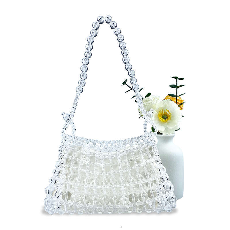 24 Autumn New Women's Wedding Transparent Beaded Handwoven Single Shoulder Handbag