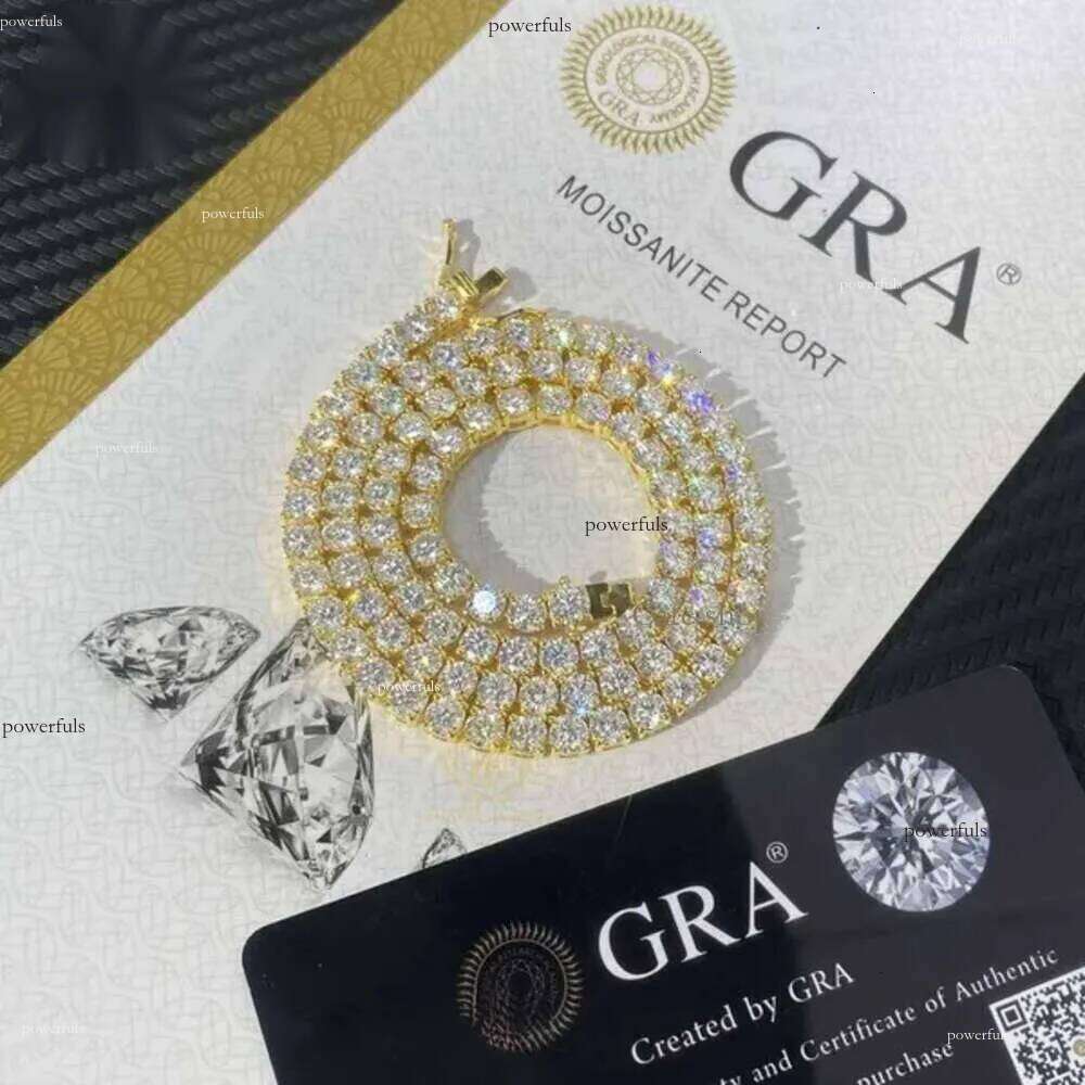 Hip Hop Tennis GRA Jewelry Bracelet Certificate S 3MM 4MM 5MM 6.5MM VVS D Color Dia Moissanite Social Gatherings Designer Necklace Cuban Link Chain fo