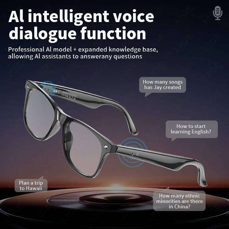 designer Wireless Bluetooth Call Sunglasses Built-In Mic Speakers Touch Voice Assistant Intelligent Translation