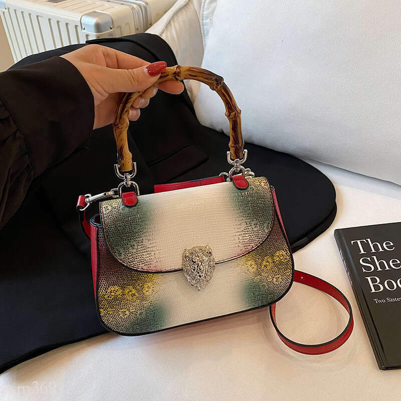 High-end Bamboo Handbag for Women 2025 New Fashion Trend Single Shoulder Crossbody Saddle Bag