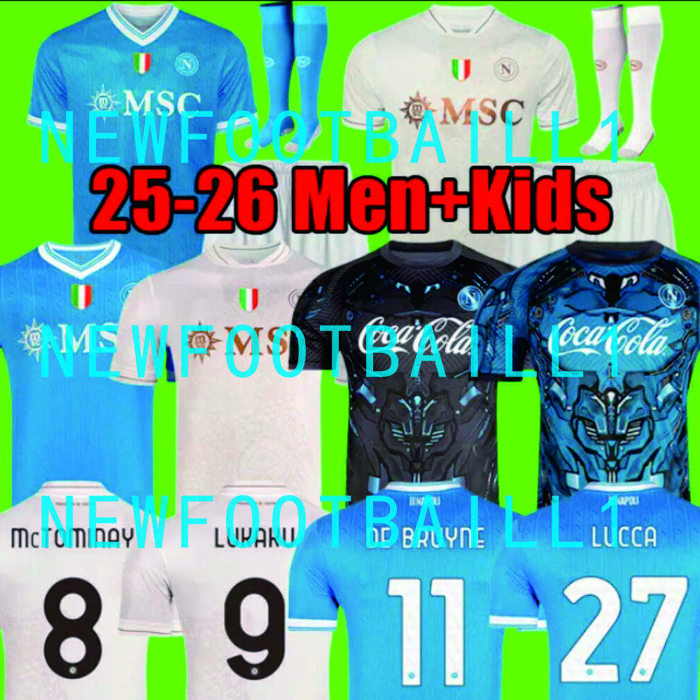 LUKAKU DE BRUYNE 25 26 soccer jerseys Maglia LANG LUCCA 2026 DI LORENZO NERES Football McTOMINAY jersey top kit men kids Training Shirts