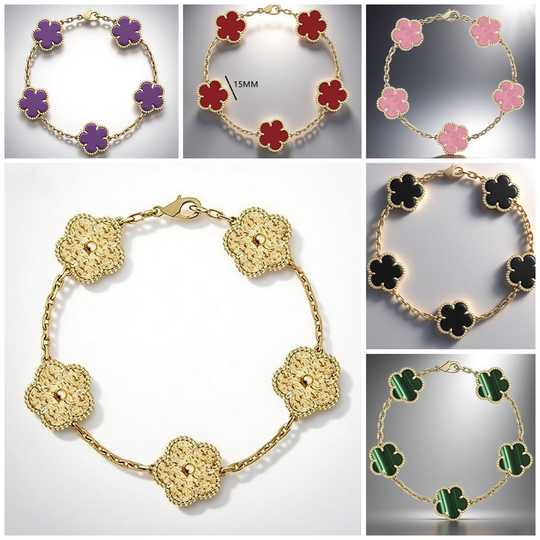 designer bracelets exquisite jewlery designer for women bangle bracelet Casual Daily Outfit flower clover bracelet 15mm charm bracelet luxury designer girl gifts