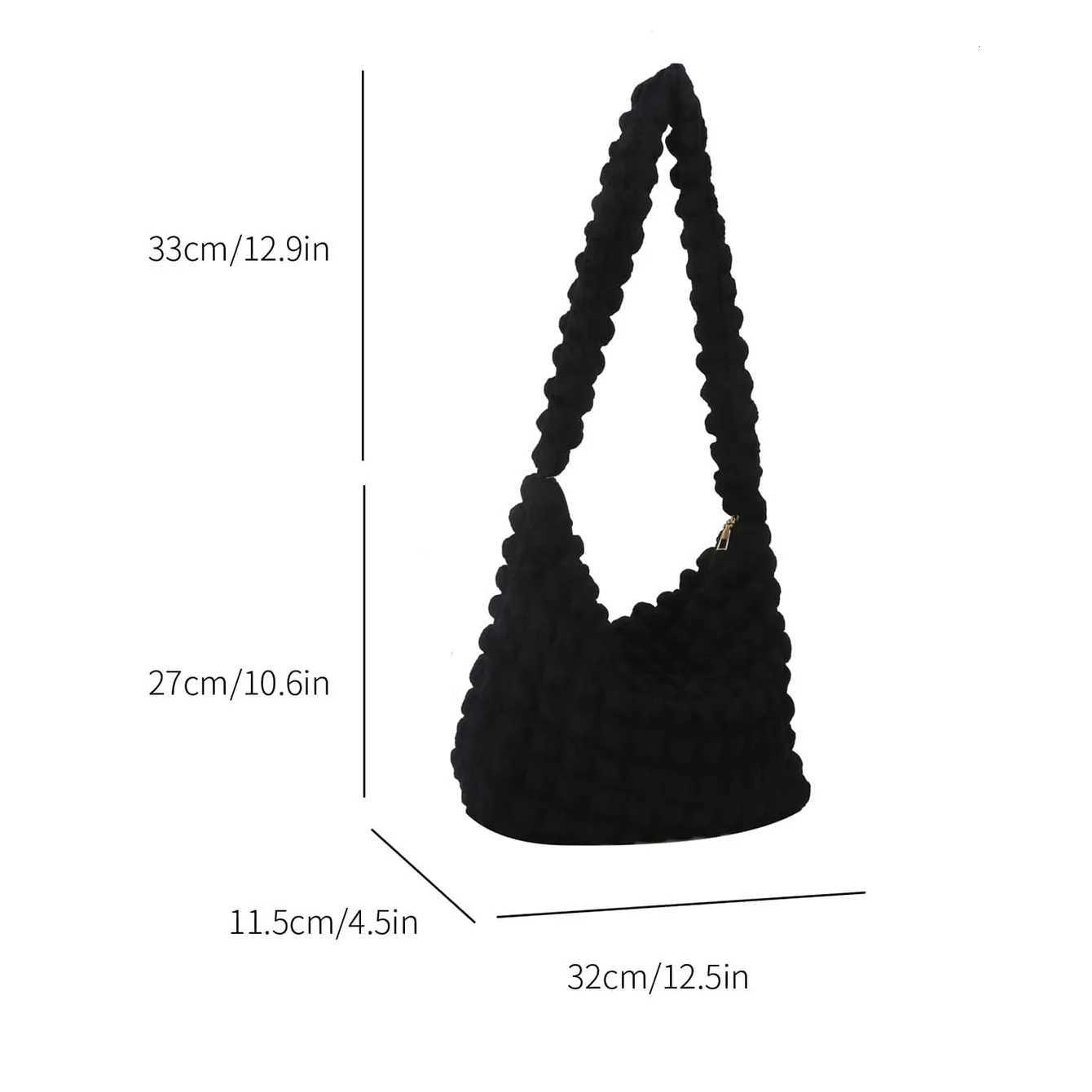 Crossbody Bag With Pleated Design Embroidered Plaid Shoulder Bag Underarm Bags Simple Large Capacity Quilted Tote Bags For Women Y2508071