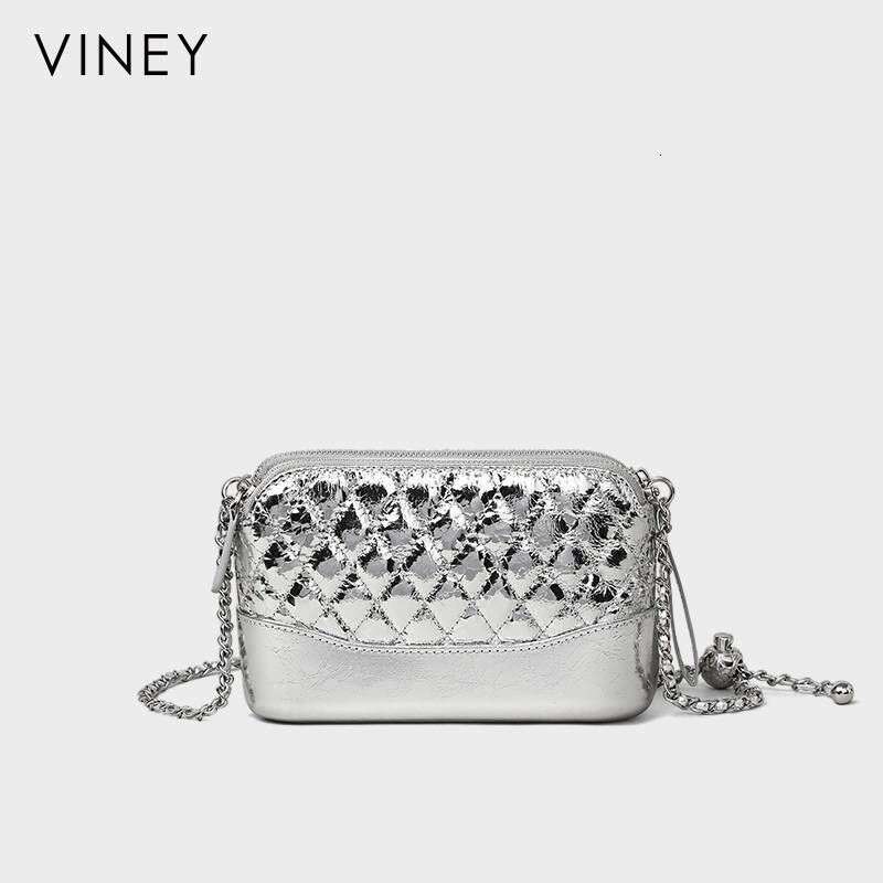 Ladies New Hobo Genuine Leather Women's Crossbody Golden Ball Chain Small Square Bag