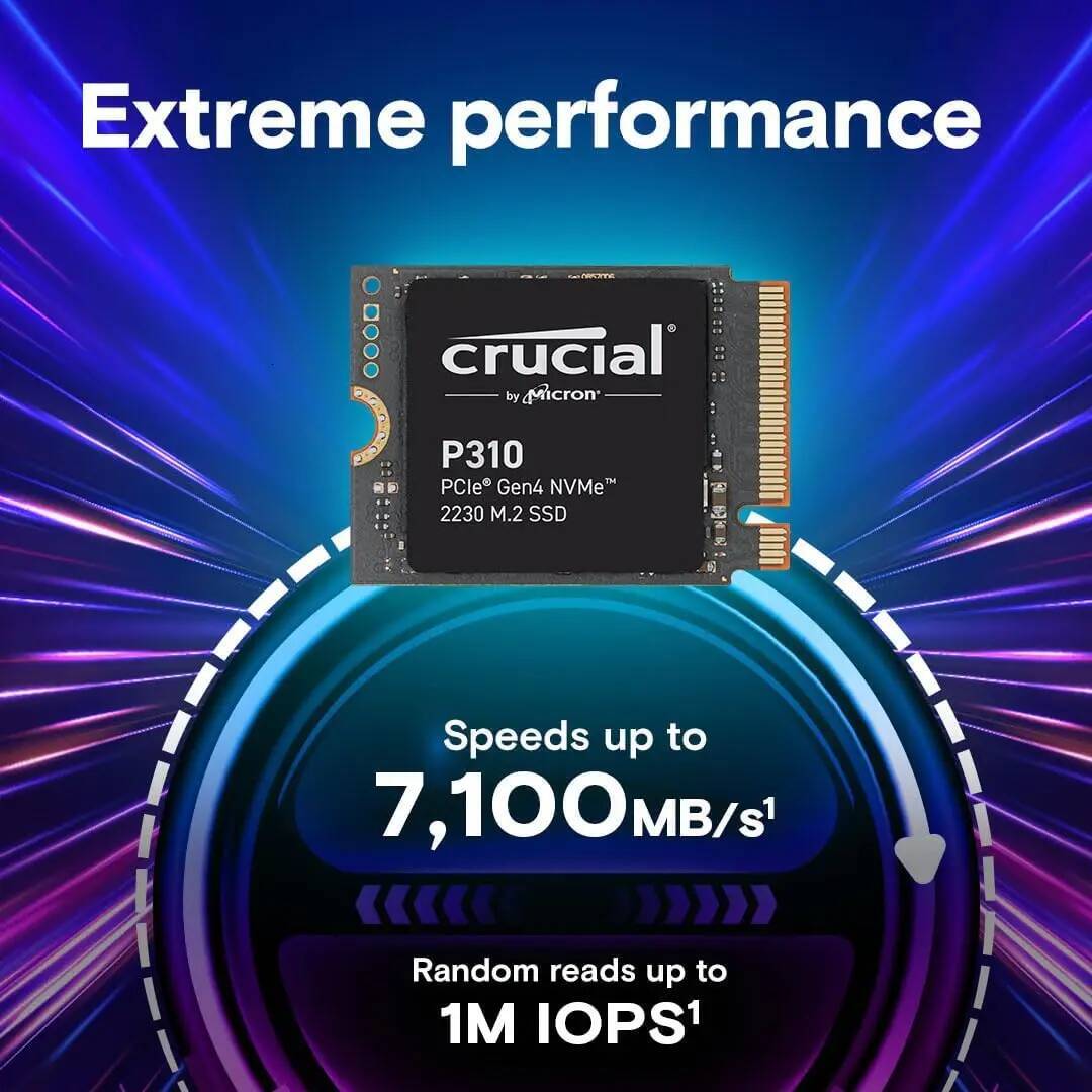 Crucial P310 1TB 2TB PCIe Gen4 2230 NVMe M.2 SSD -Up to 7100MB/s -Uplevel Your Console -Internal Solid State Drive -OEM Package