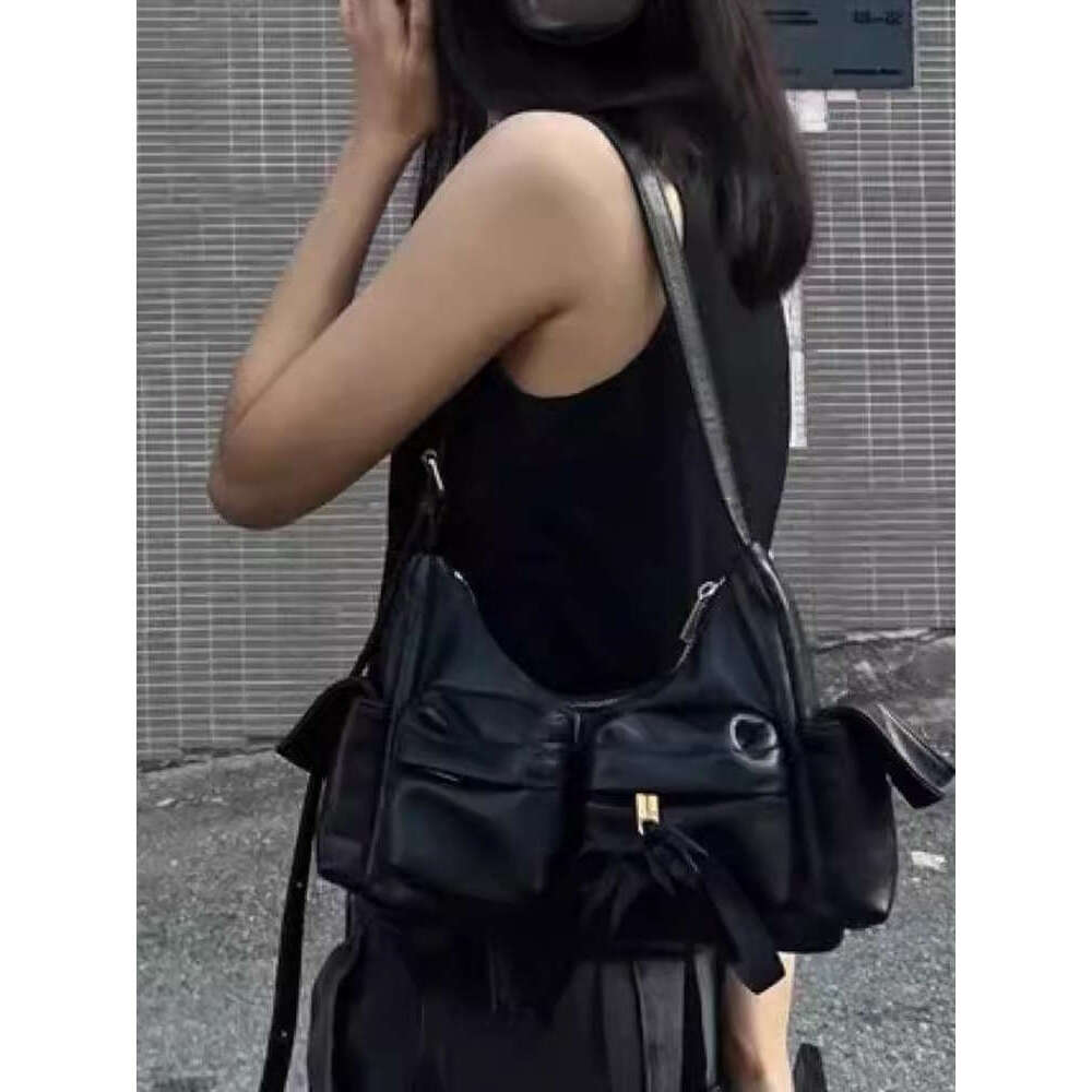 South Korea Niche Design Samo Ondoh Fashion Motorcycle Single Shoulder Underarm Multi Pocket High Quality Crossbody Bag