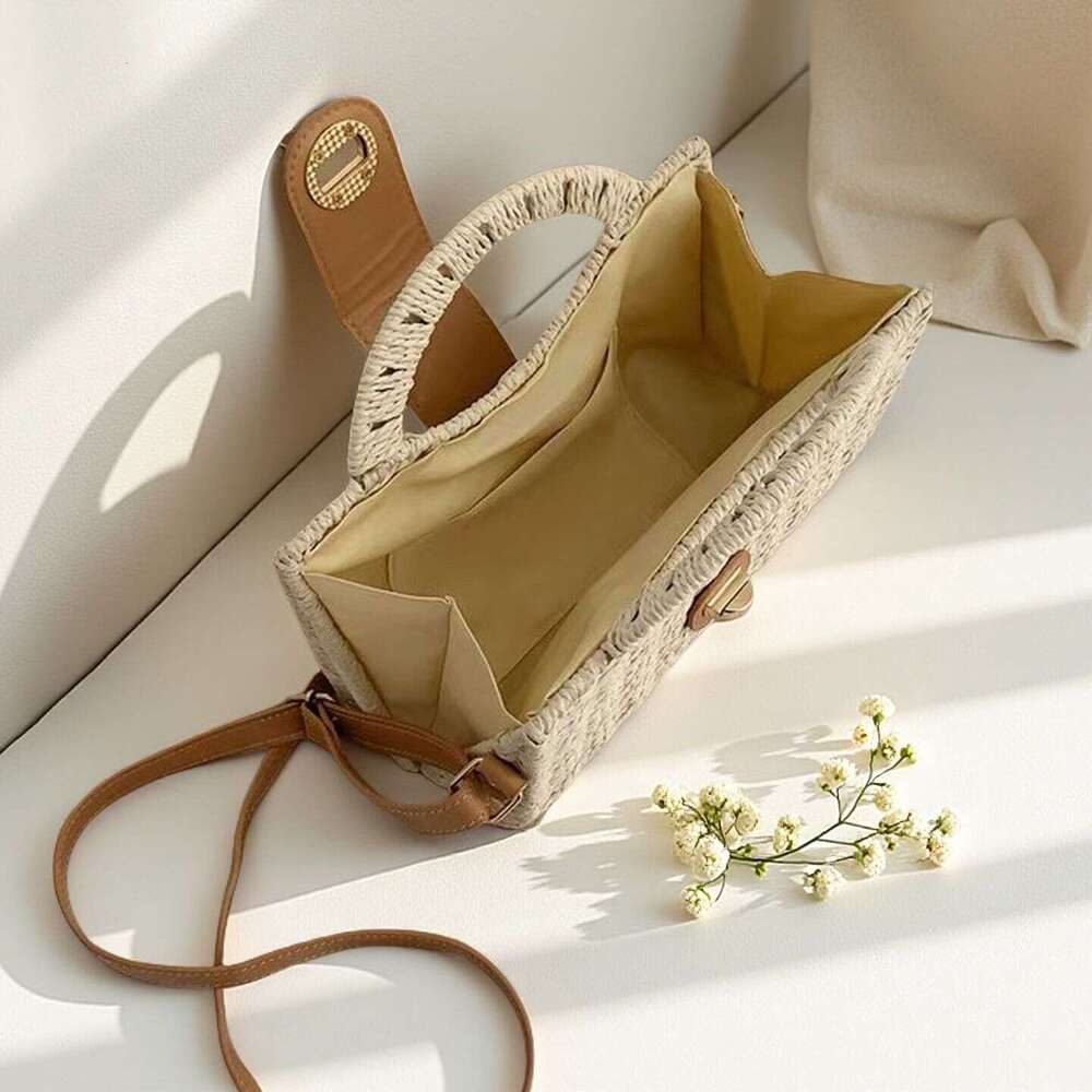 Vacation Style Straw for Women 2025 New Summer Beach Crossbody Fashion Commuter Handbag Woven Bag