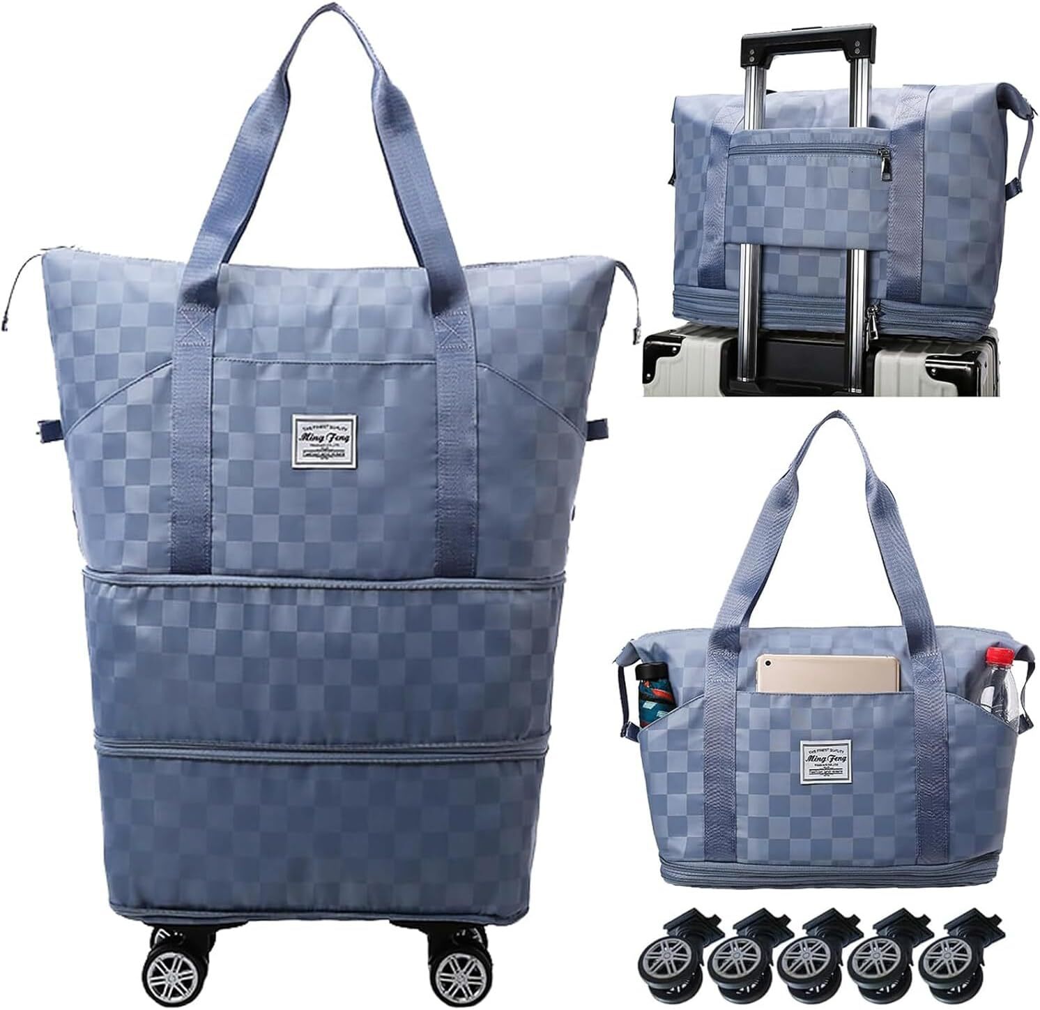Expandable Foldable Duffel Suitcases,Detachable Rolling Wheels,Rolling Duffle Bag Wheels,Suitcases with Wheels,Carry designer bag on Lage, Lightweight