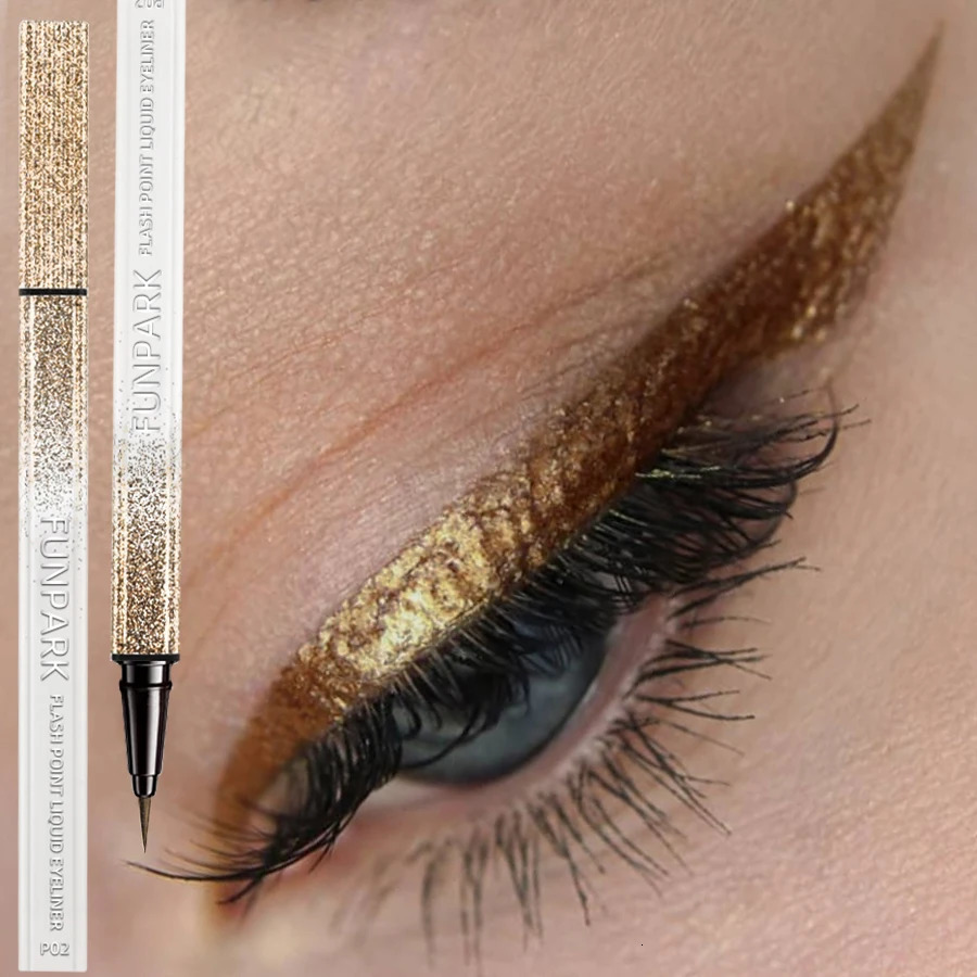 6 Color Diamond Shiny Eye Liner Eyeshadow Waterproof Quick-dry Silver Gold Metellic Pearlescent Liquid Eyeliner Makeup Gilfts 250712