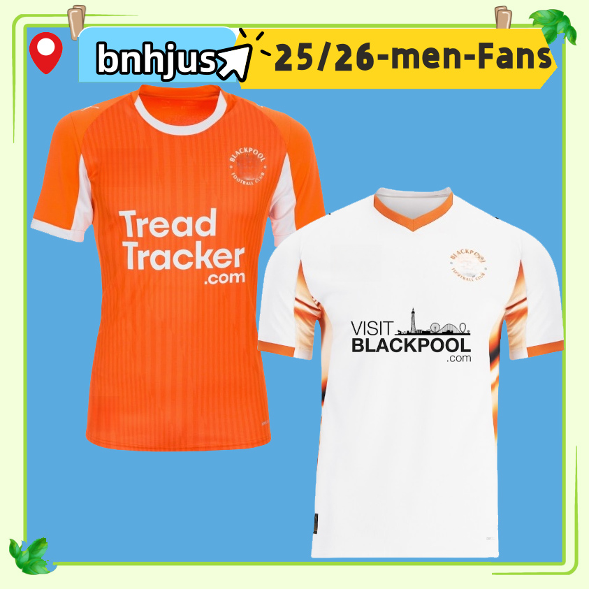 25 26 Blackpool FC soccer jerseys SILVERA FLETCHER CAERY 2025 2026 Blackpool home away football shirts Men kids Kit uniform