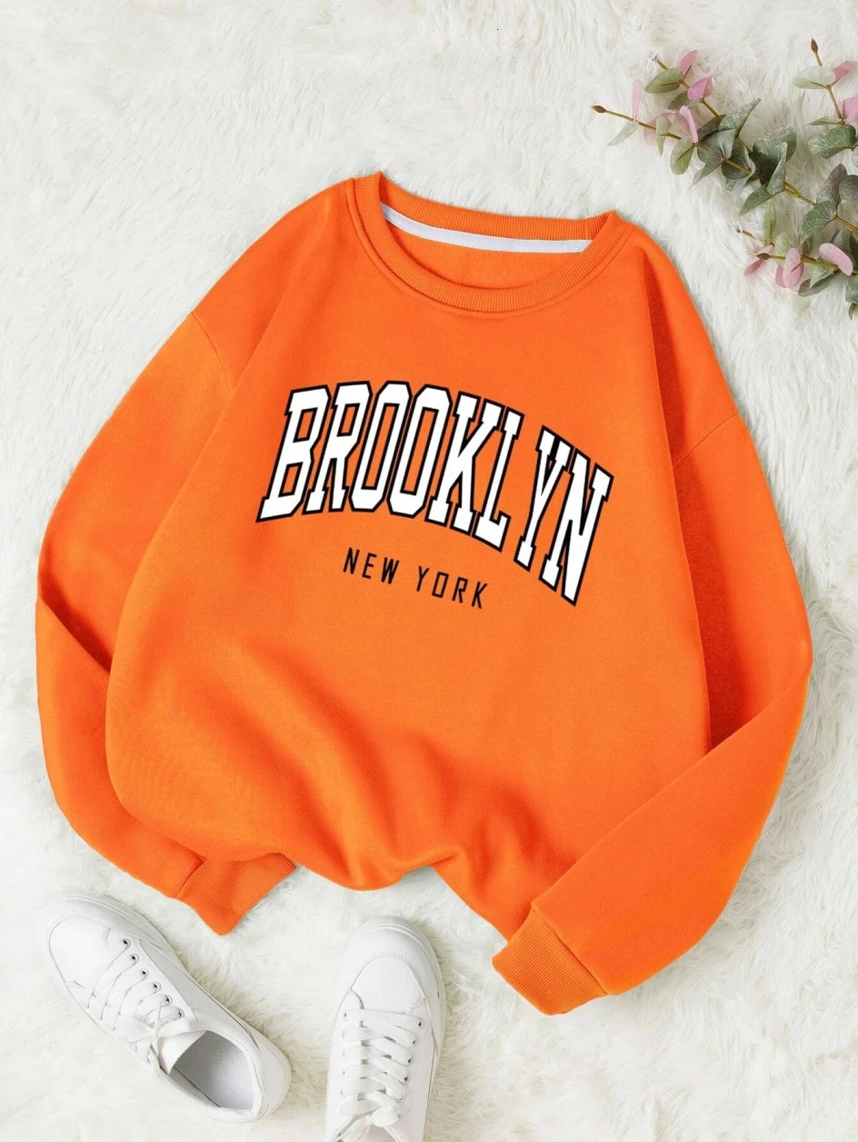 Brooklyn Work Printed Hoodie Cotton Colorful Clothes Basic Trend Hooded Tops Be Durable Harajuku Womens 250707