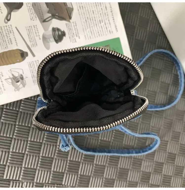 Zipper Sewing Thread Womens Shoulder Bag 2025 New Womens Crossbody bags Mobile Phone Bags Hot Selling Design Mini Denim bolso Y250719