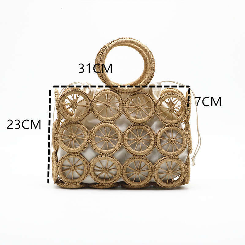 Hot Selling Vacation Straw Large Capacity Ins Beach Handheld Women's Handmade Woven Bag