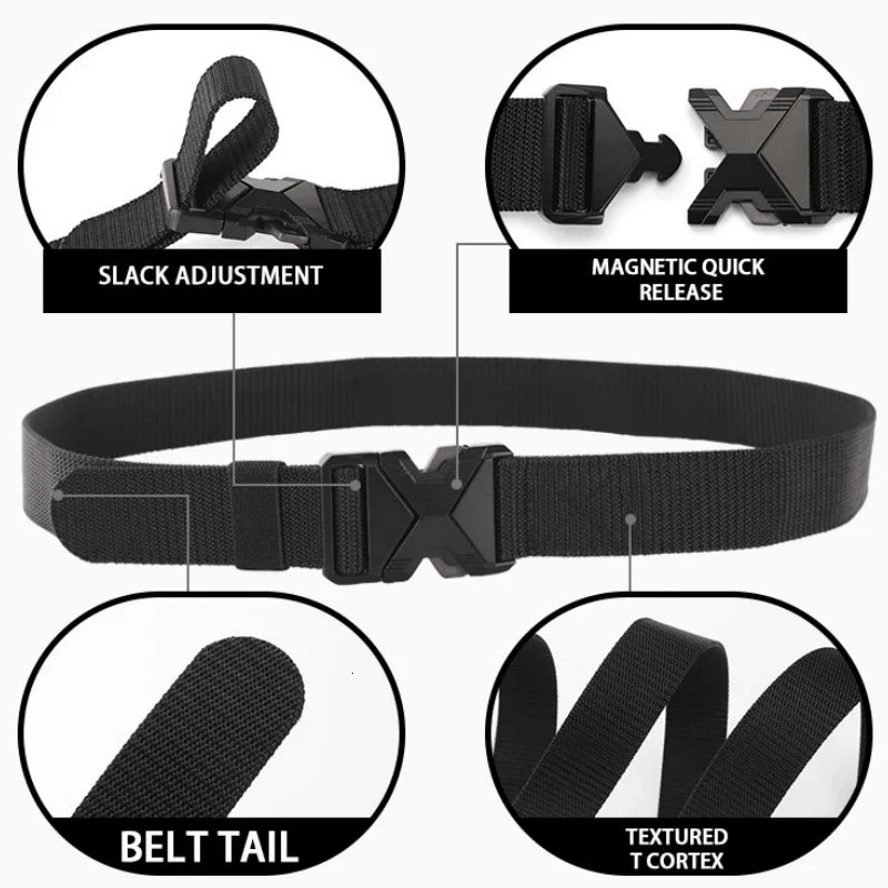 The Mens 125cm Buckle Belt Nylon Braided Lightweight Breathable Daily 250716