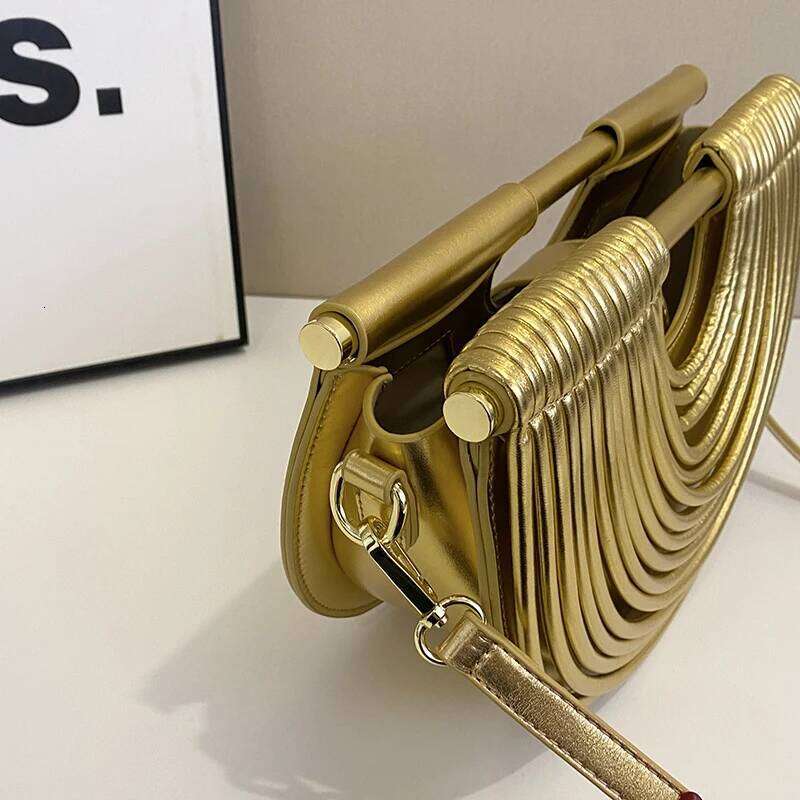 Designer Bag MOODS Evening Clutch Purses For Women Golden Noodle Half Moon Crossbody Bag Wedding Dinner Party Designer Handbags