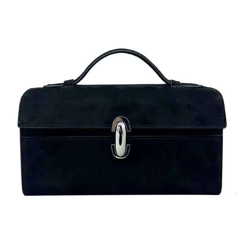 VintageNicheWomen's Lightweight Chamois Frosted Flip Small Square Bag Genuine Leather Handbag From China