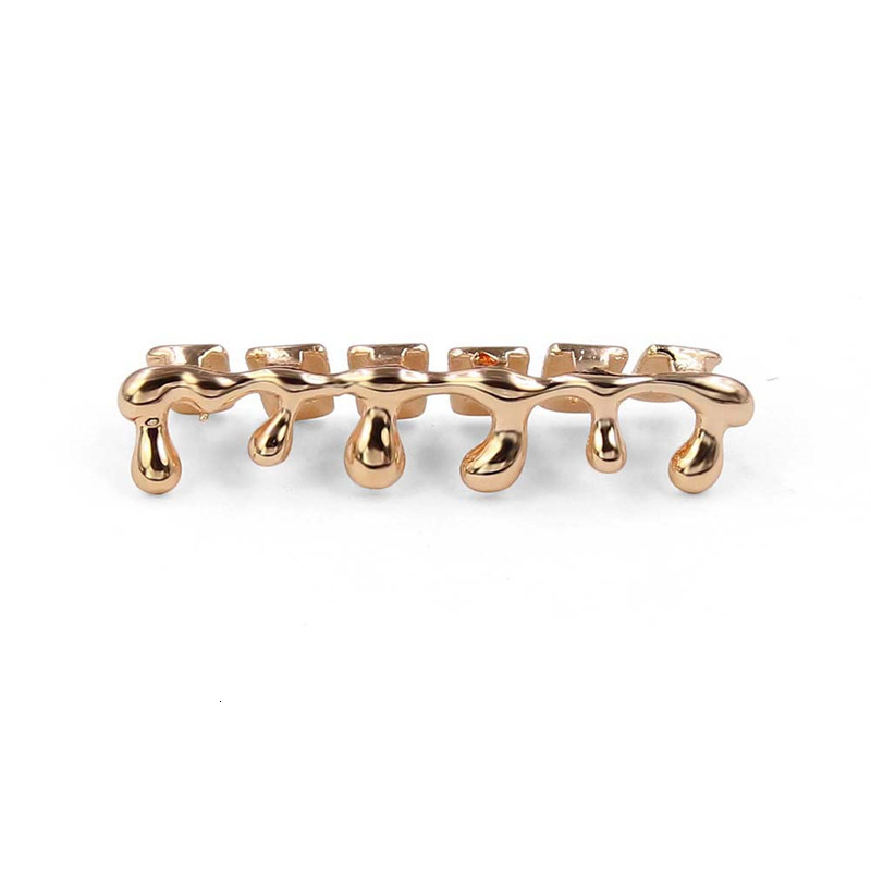 New Hip Hop Gold Plated Water Drop Bottom Teeth Grillz Bling Bling Prop Teeth Decoration