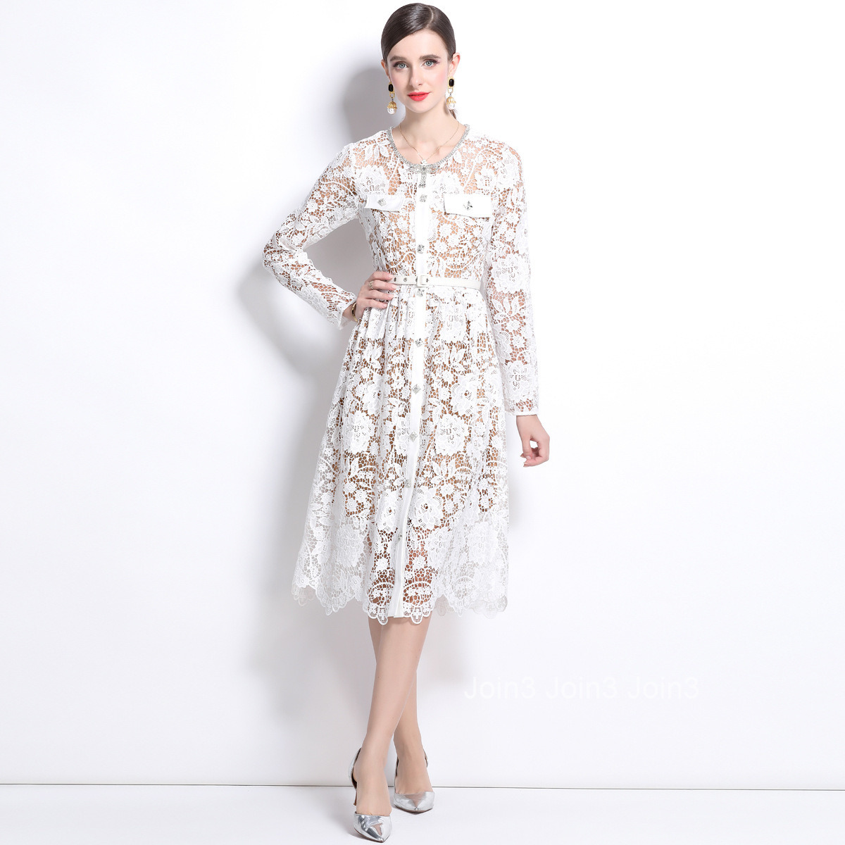 838 Style Blue and White Porcelain Print Camisole + High Waist Skirt Two-Piece Set