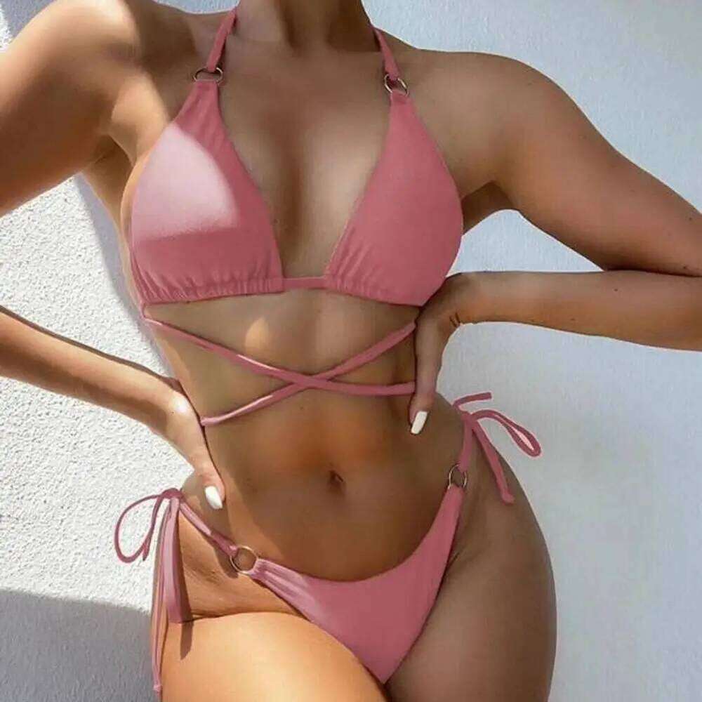 Slim Fit 2 Pcs/Set Popular Backless Summer Women Swimsuit Beachwear Lady Bikini Soft for Spa