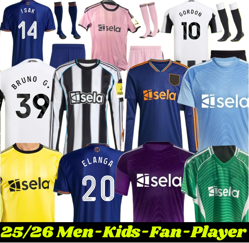 NewCasltes Soccer Jerseys 39 Bruno G 14 Isak 10 GordonBotman Joelinton Tonali Livramento Willock Krafth jersey player football shirt kit kids NUFC 25 26 long sleeves