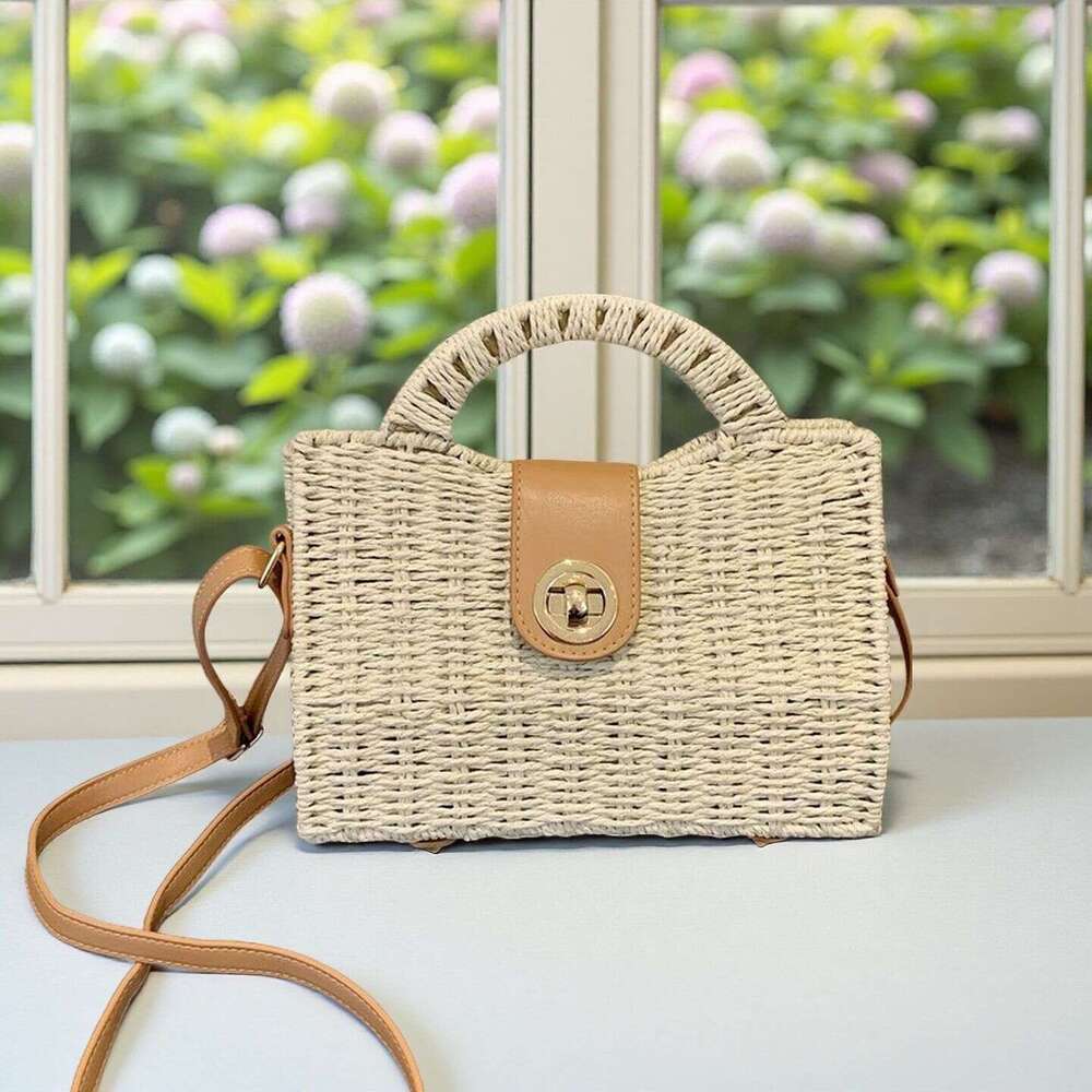 Vacation Style Straw for Women 2025 New Summer Beach Crossbody Fashion Commuter Handbag Woven Bag