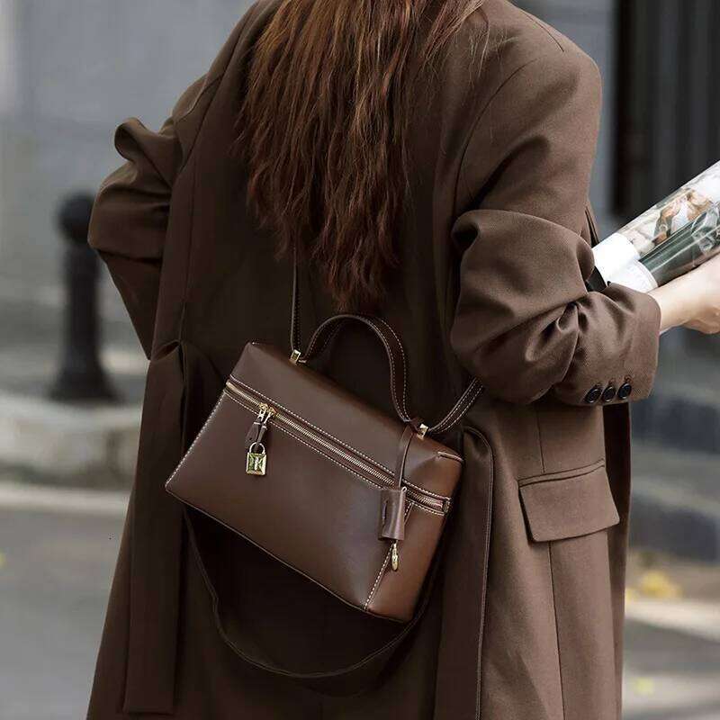 2025 New Spring And Summer Cowhide Box Bag Shoulder Crossbody Handbag