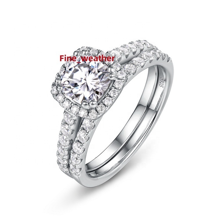 Fashion Luxury Moissanite Jewelry Stackable Rings Engagement Bridal Finger Ring