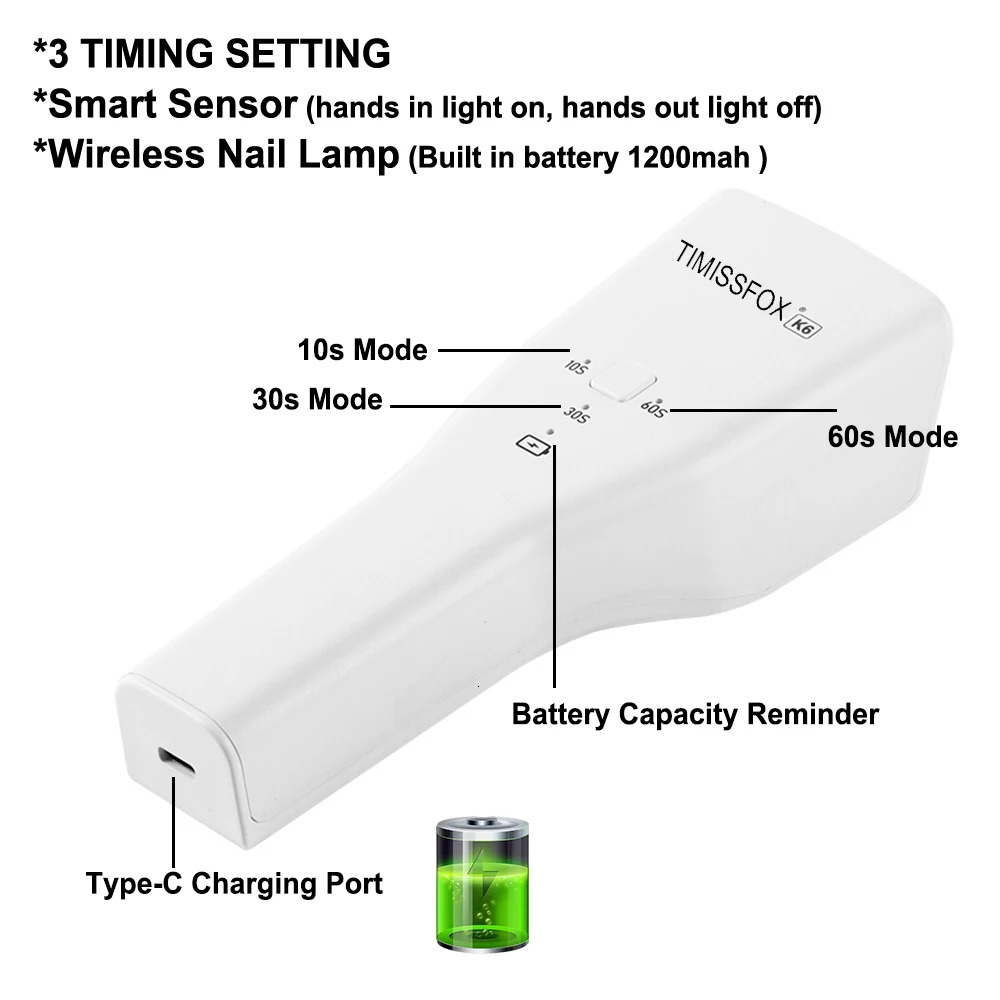 Mini UV Led Lamp Rechargeable Nail Lamp for Gel Polish Portable Nail Dryers Machine Nail UV Art Tools Gel Lamp 250716