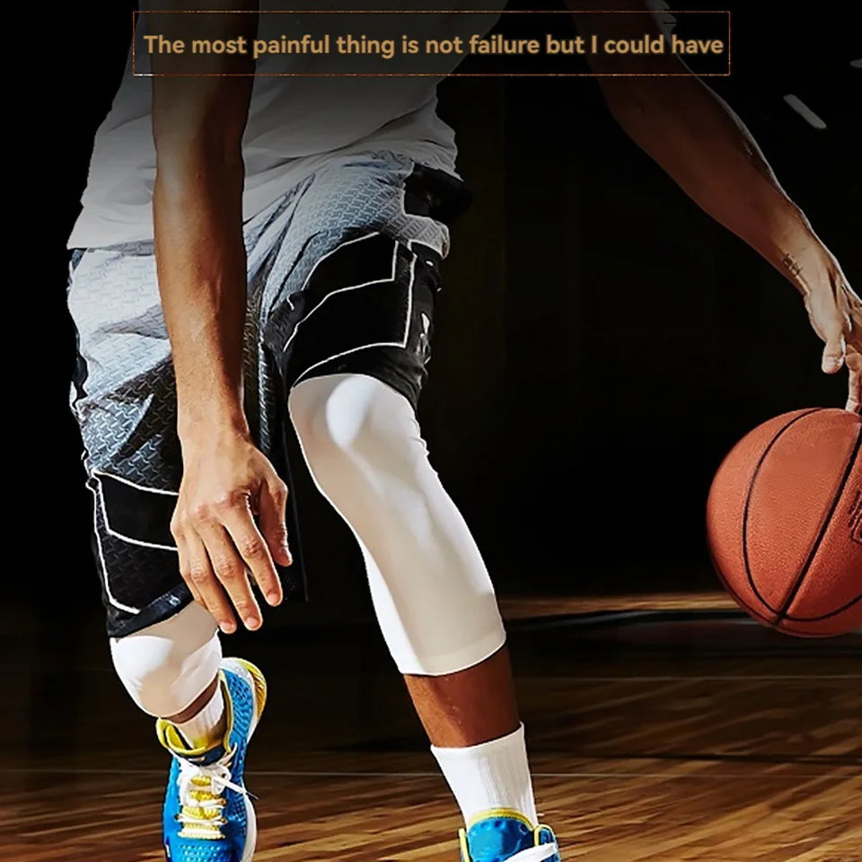 GOBYGO 1Pcs Basketball Sports Knee Pads Elastic Knitted Compression Leg Warmers Outdoor Running Cycling Mountaineering Men Women 250708