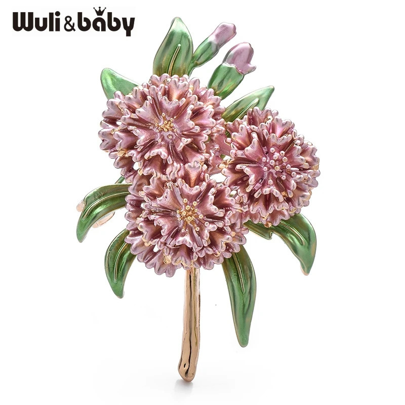 Wuli baby Beautiful Enamel Flower Brooches For Women Lady 4-color Charming Plants Office Party Brooch Pins Gifts 250715
