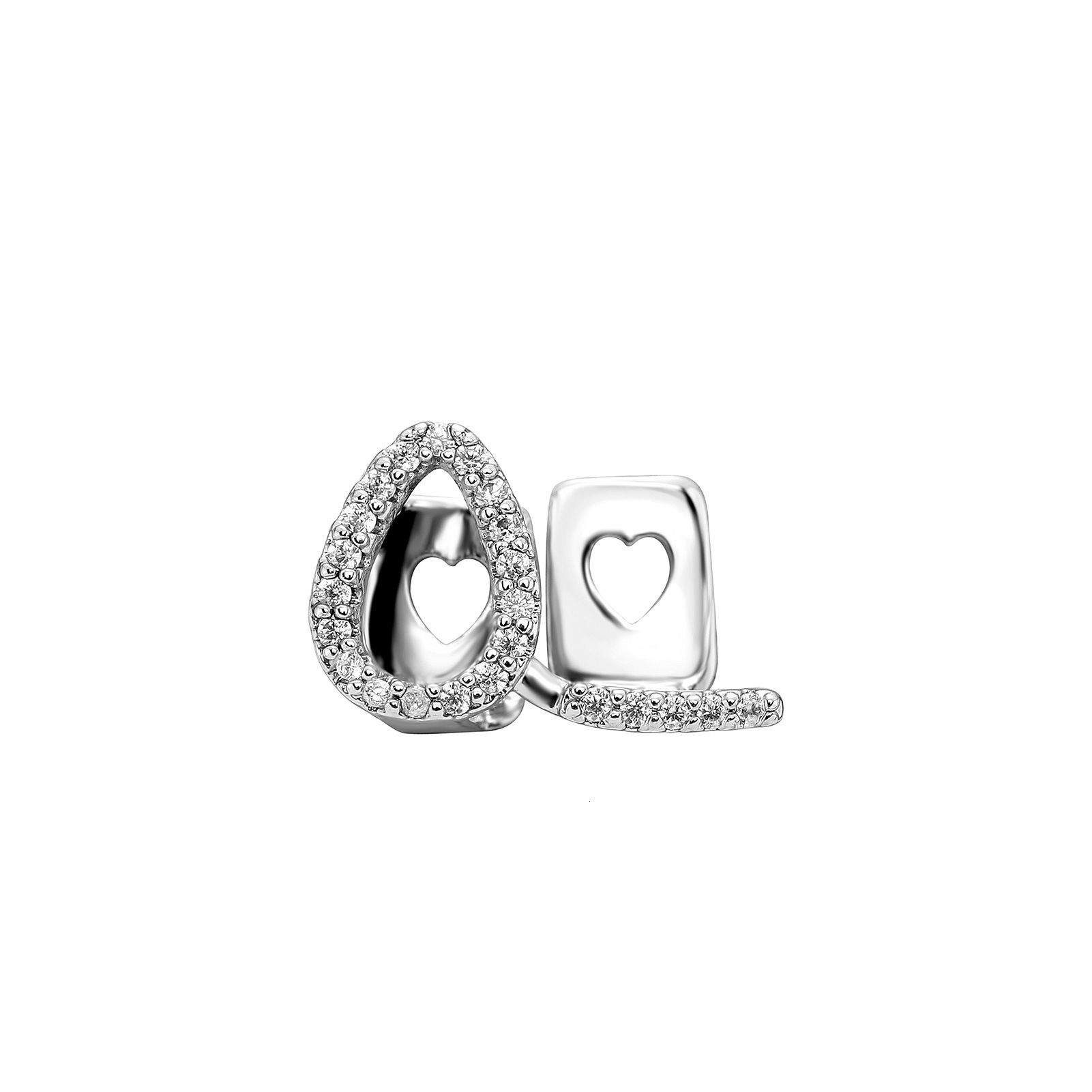 Luxury Full Iced Out Hollow Grillz Heart Flame Men's Versatile Single Gold Tooth Cosplay Halloween Unique Tooth Jewelry High Quality