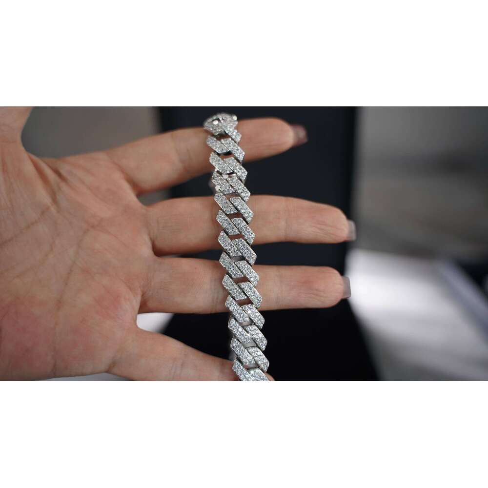 Designer haute customizable necklace Hip Jewelry Men's gold plated 8mm Ice Miami brass material Moissanite Cuban chain