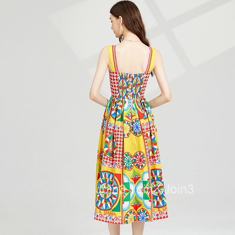 605 summer new womens printed three-dimensional strapless suspender dress with elastic back and high waist skirt