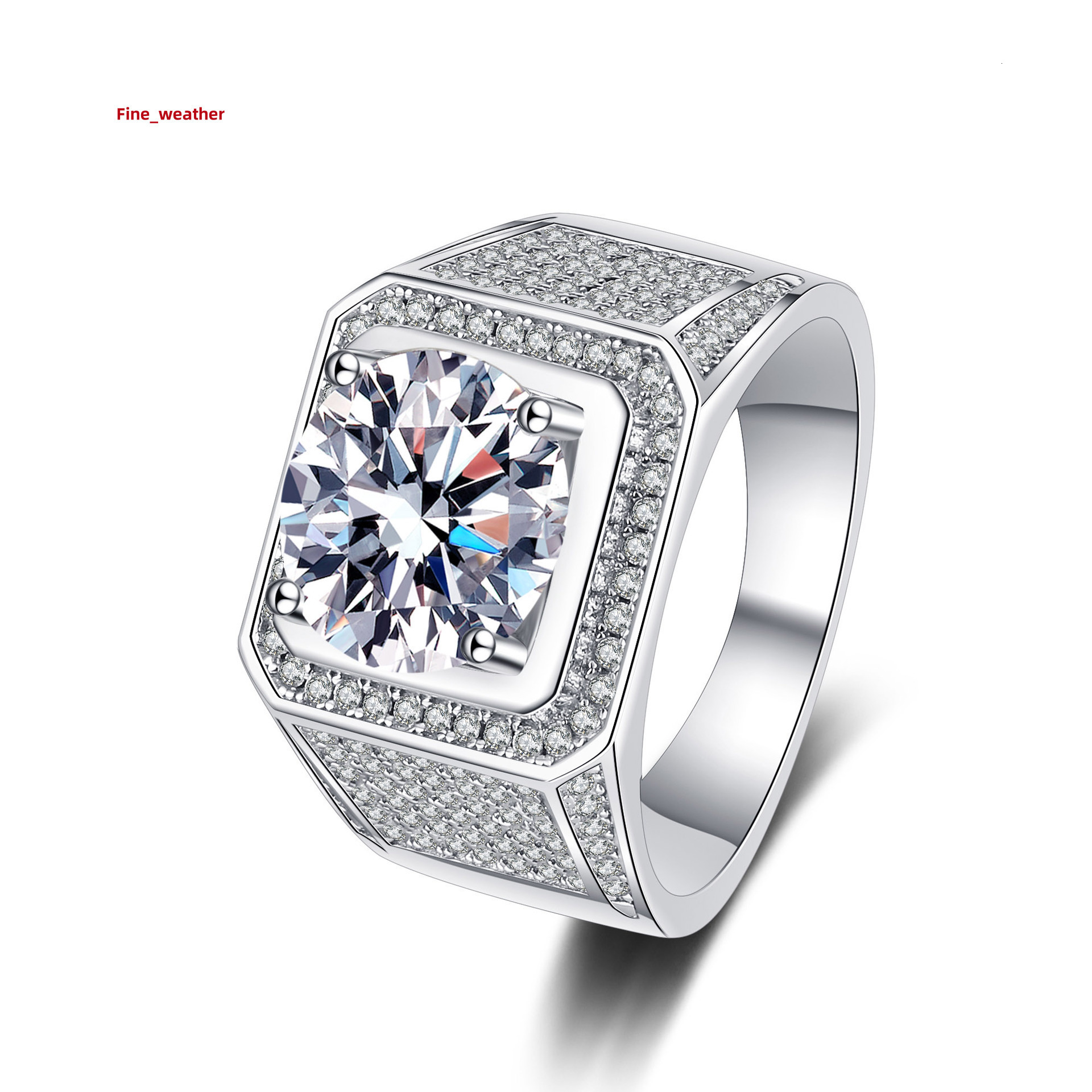 Elegant 925 Sterling Silver Moissanite Ring for Men Perfect Gift Idea for Boyfriend Manufacturer Stock Wholesale PT950
