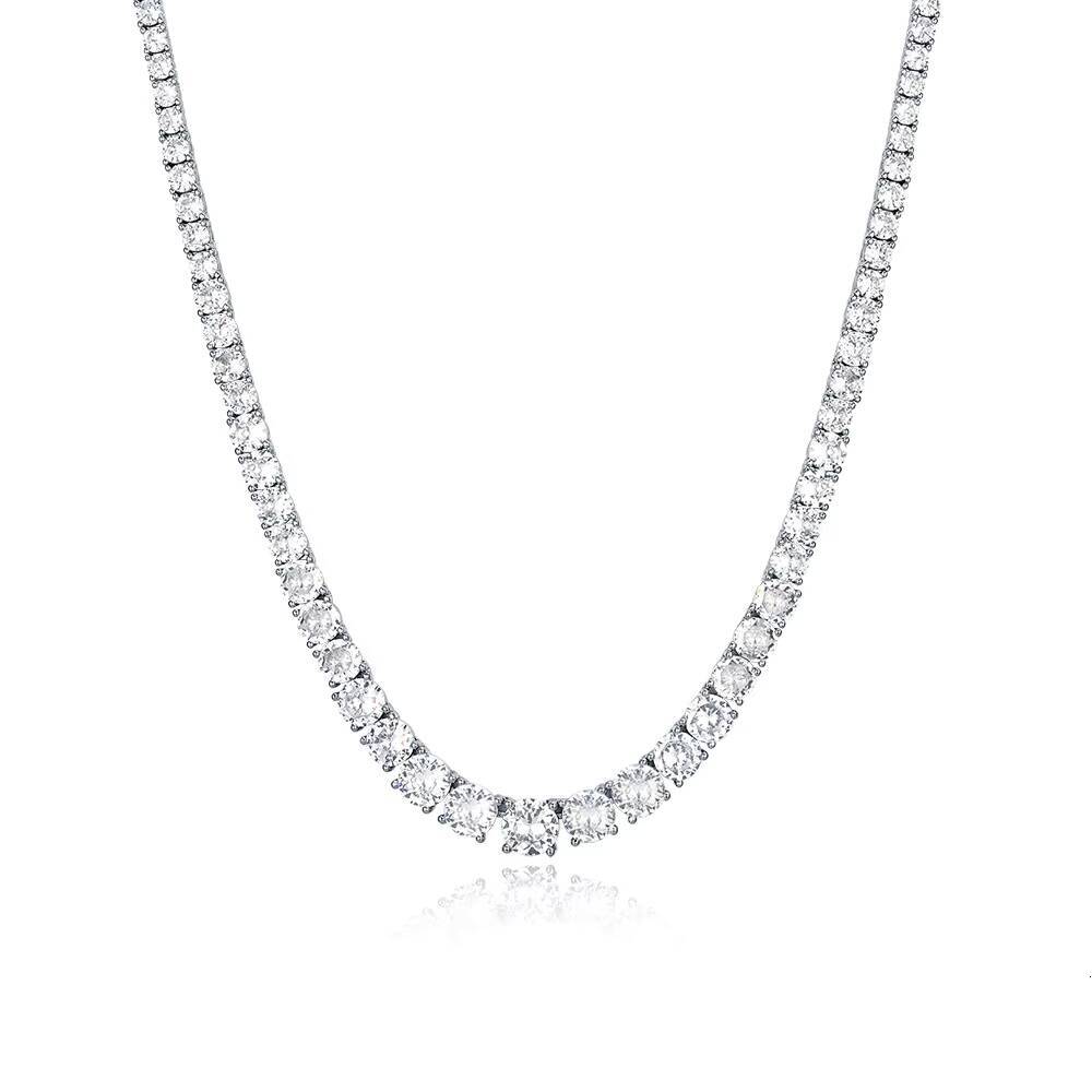 Elegant Dainty 2-6mm Moissanite Tennis Necklace with Luxury Fine Chains Stylish Luxurious Jewelry