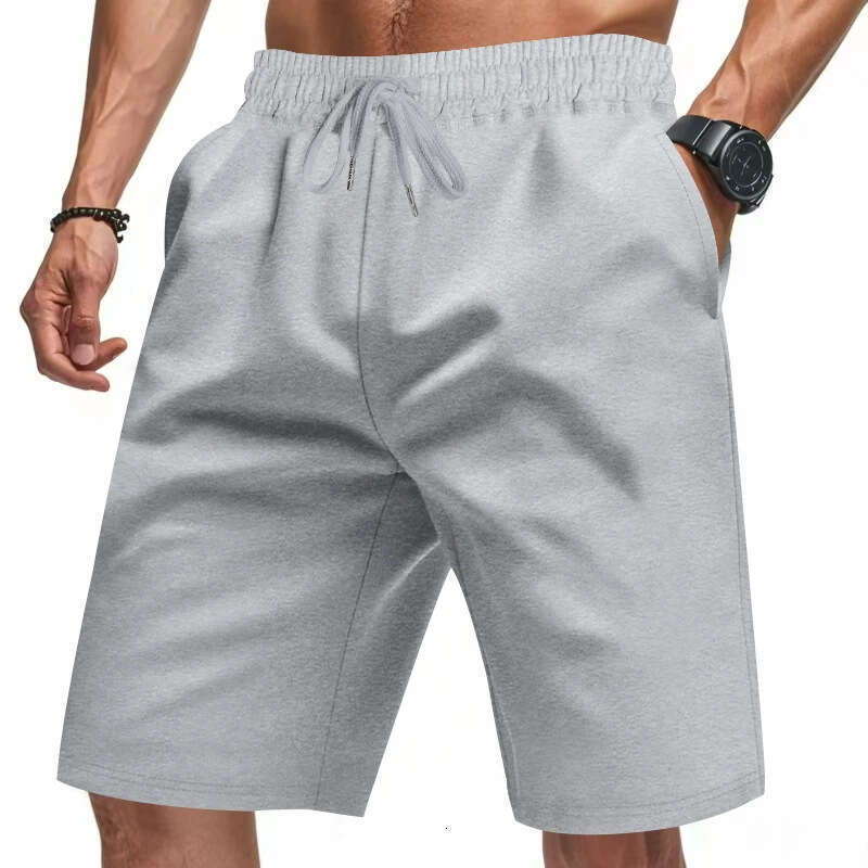 Summer Men's Skin-Friendly Breathable American Style Drawstring Loose Fit Squat Jogger Casual Shorts